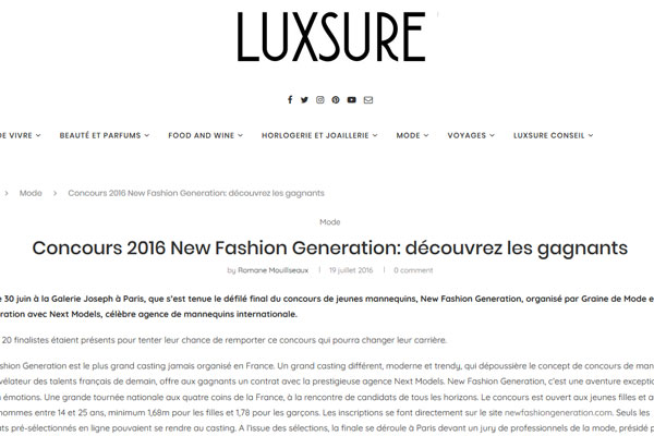 concours New Fashion Generation